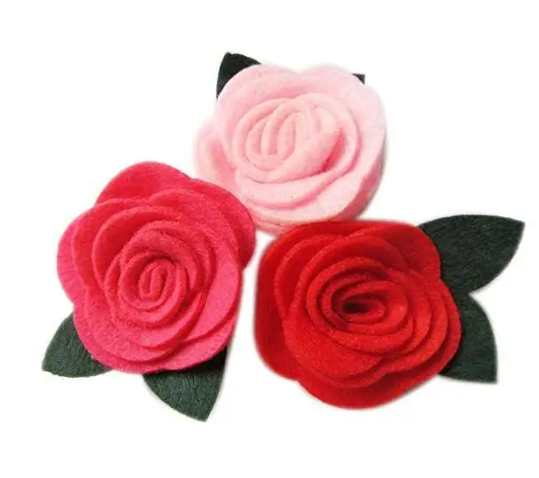 Felt Rose Flowers Applique for DIY Headband Hair Accessory Craft