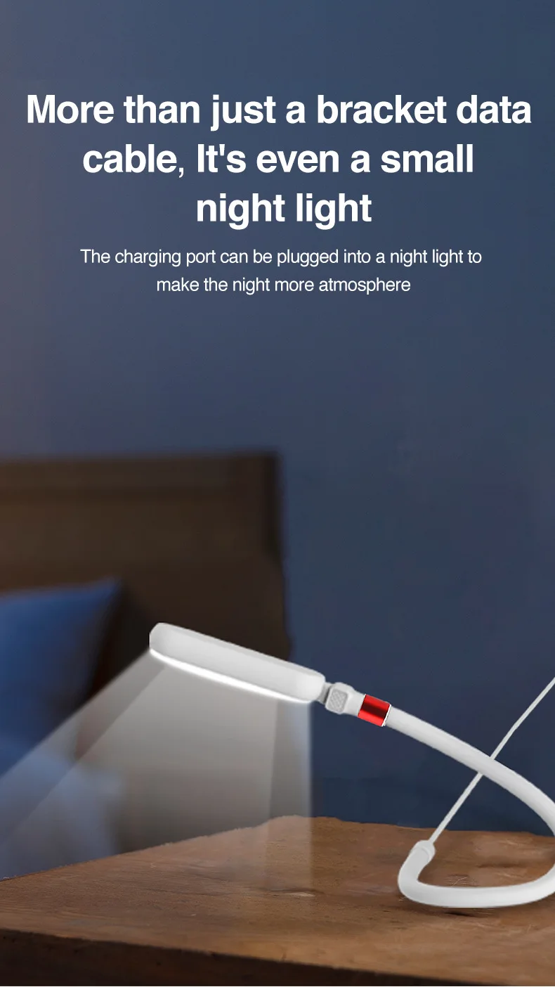 Bendable quick charge universal mobile phone stand data cable Multi-function lazy fan universal desktop stand charging cable - ANKUX.COM