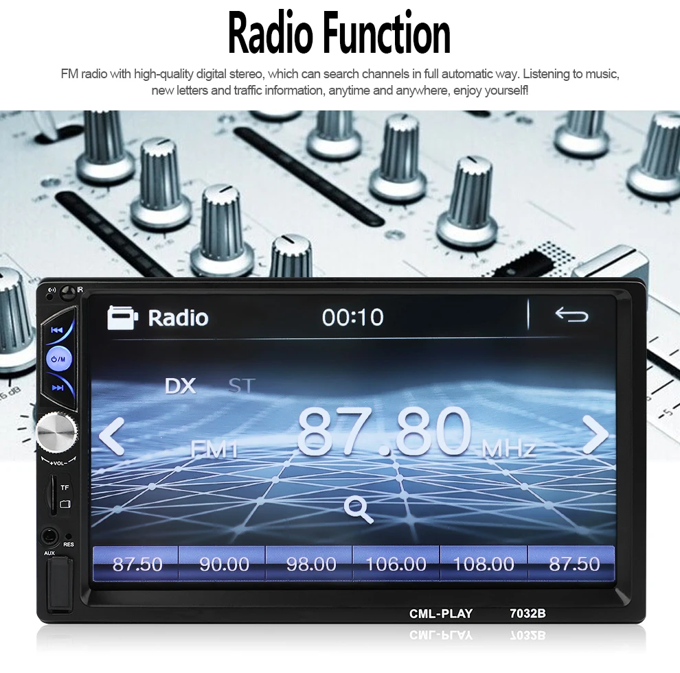 7032b 7inch Display 2 Din Car Dvd Mp5 Player Fm Radio Multimedia