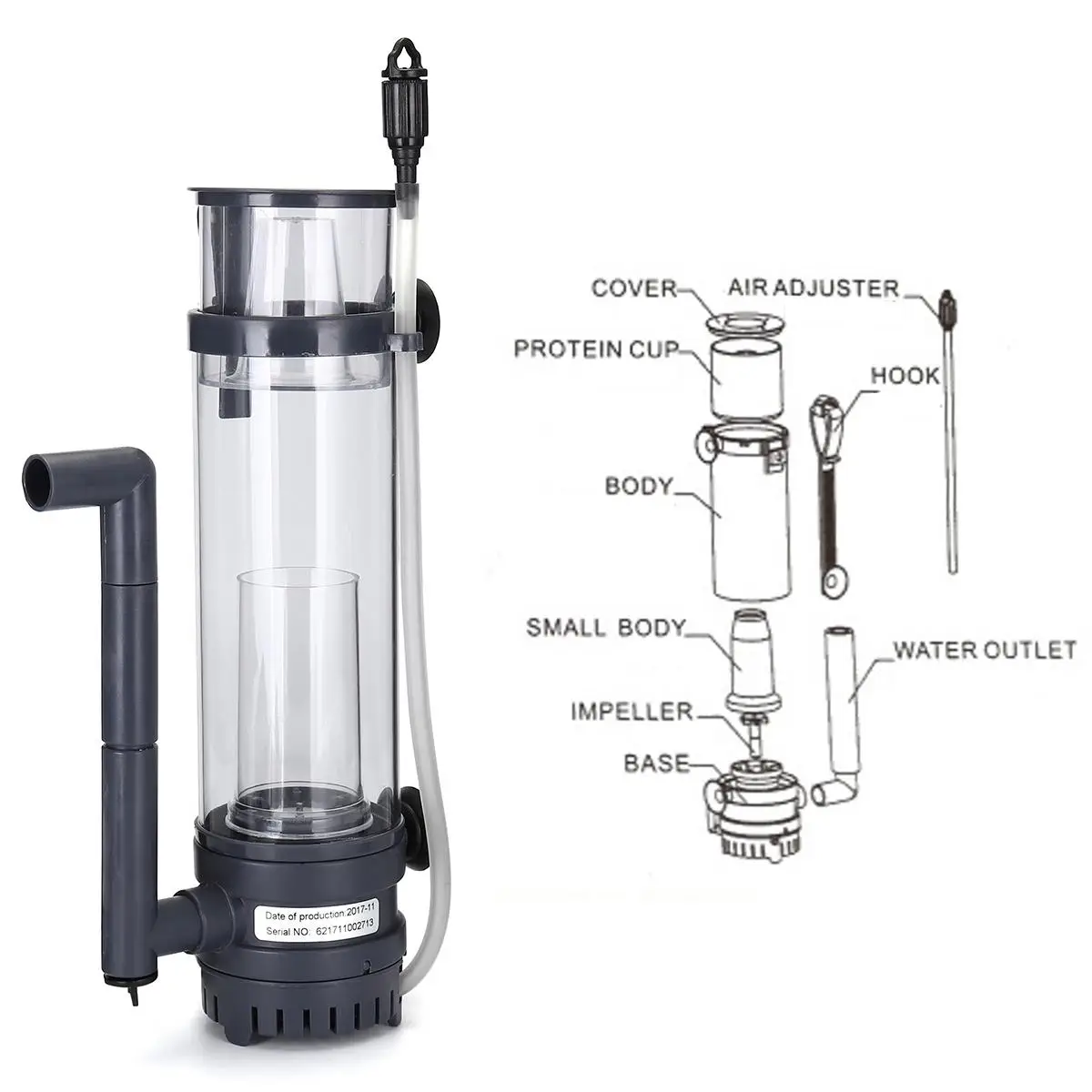 Acrylic Aquarium Internal Small Protein Skimmer For Marinenano Fish