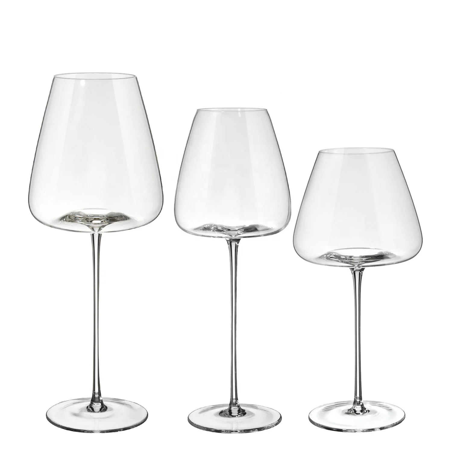 Wholesale Clear Long Stem Drinking Glassware Hand Blown Italian Style