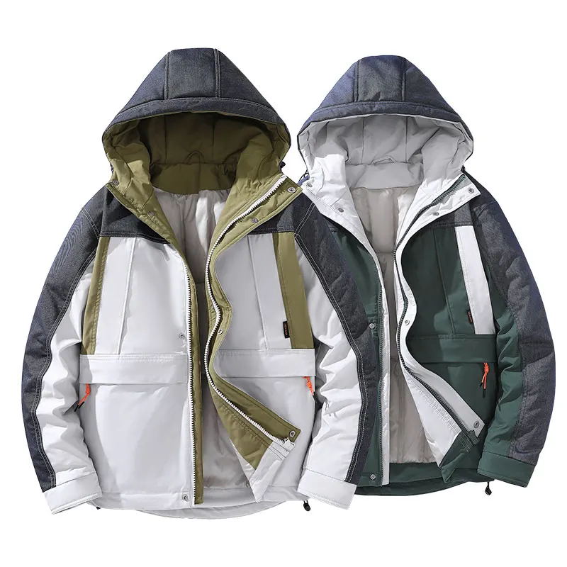 

puffer jacket wholesale winter casual men coats padded jacket in jeans mens jacket