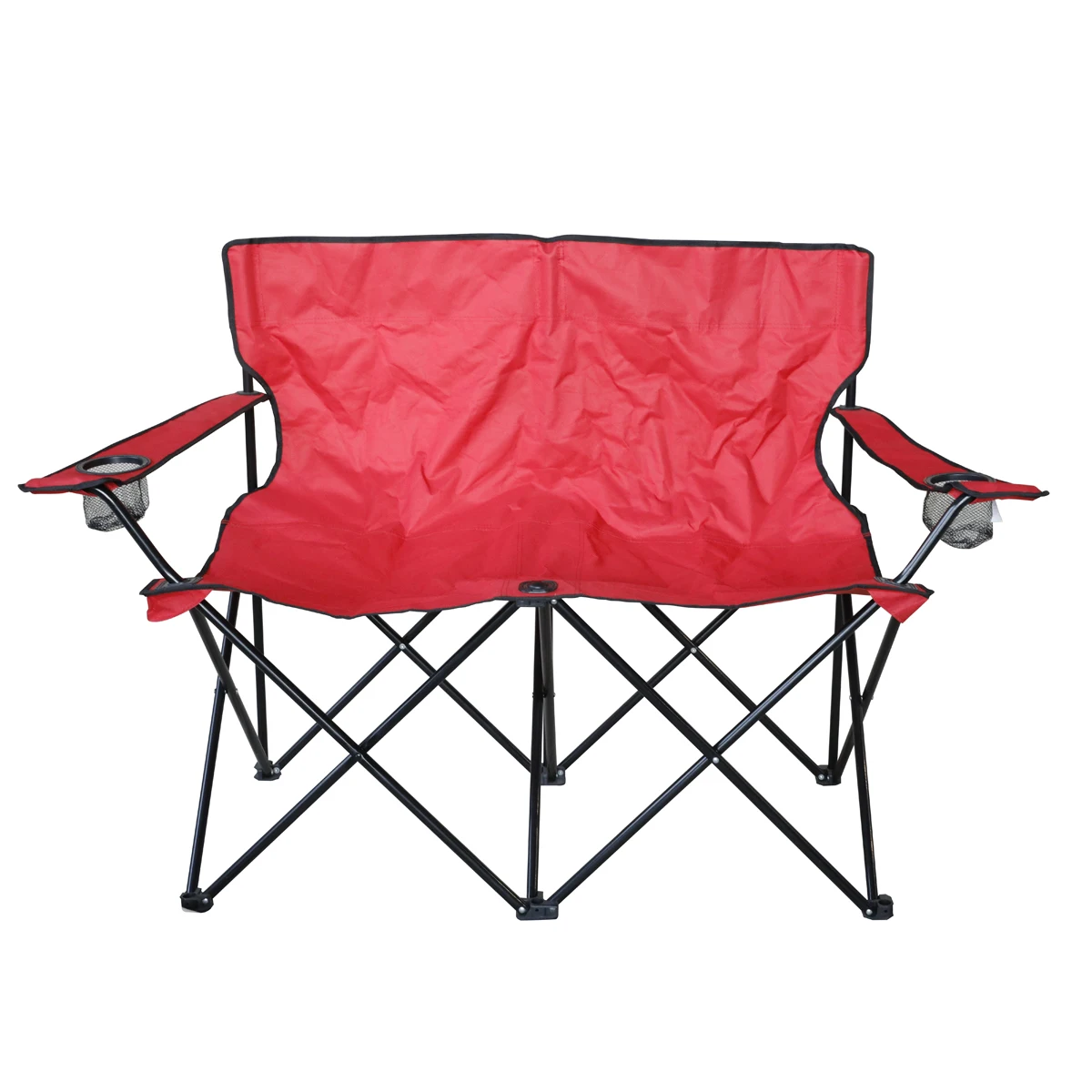 Heavy Duty Loveseat Double Seat Folding Beach Camping Chairs With Carry