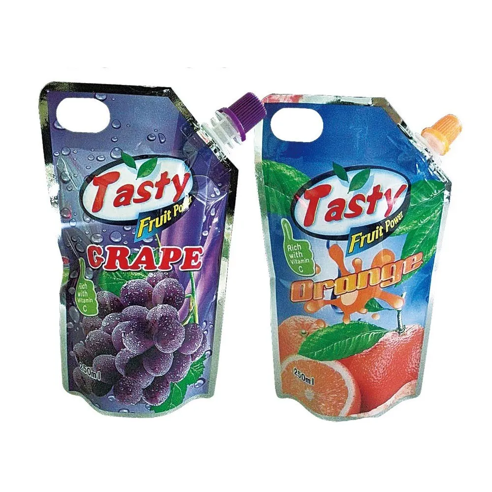 Hot sale drink and fruit juice pouch with spout