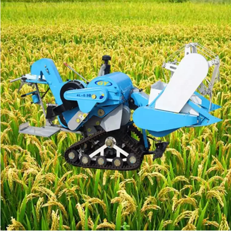 Minitrack Rice Millet Combine Harvester Threshing And Bagging Machine