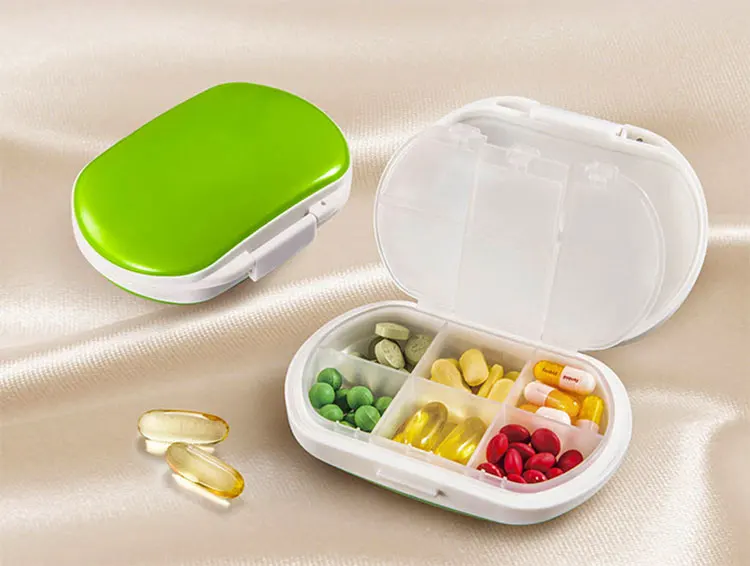 便携式密封椭圆形小药丸组织者储物盒旅行迷你口袋塑料药丸盒