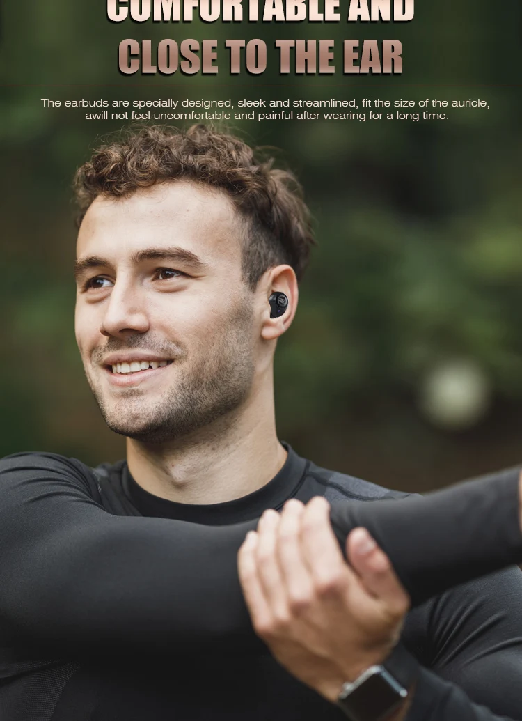 2021 New Model TWS Reroka Revolution Portable LED Touch Control Earbuds Blue 5.1 Ear Buds with Led - ANKUX.COM
