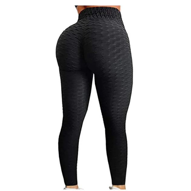 

Women's High Waist Yoga Pants Tummy Control Workout Ruched Butt Lifting Stretchy Leggings Textured Booty Tights
