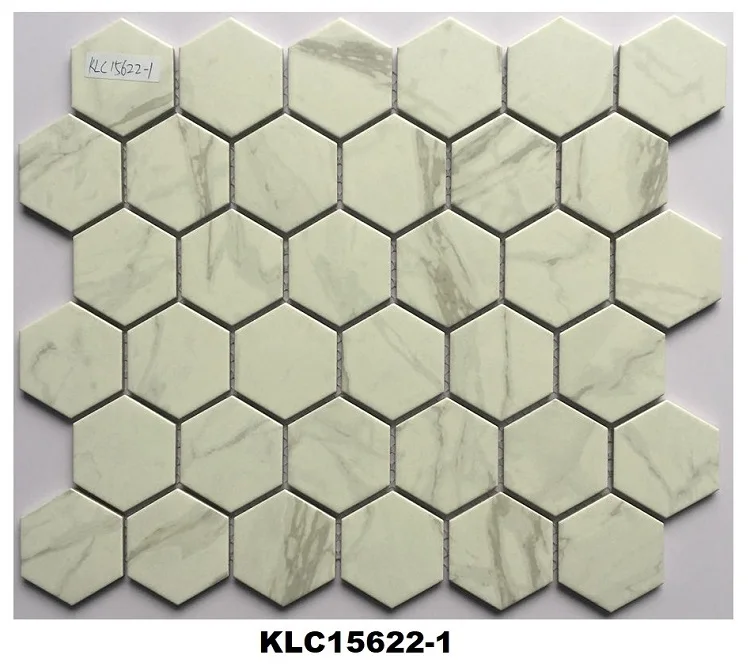 Venda imperdível telha de porcelana de mosaico cerâmico hexagonal de cor branca para banheiro e cozinha foshan china