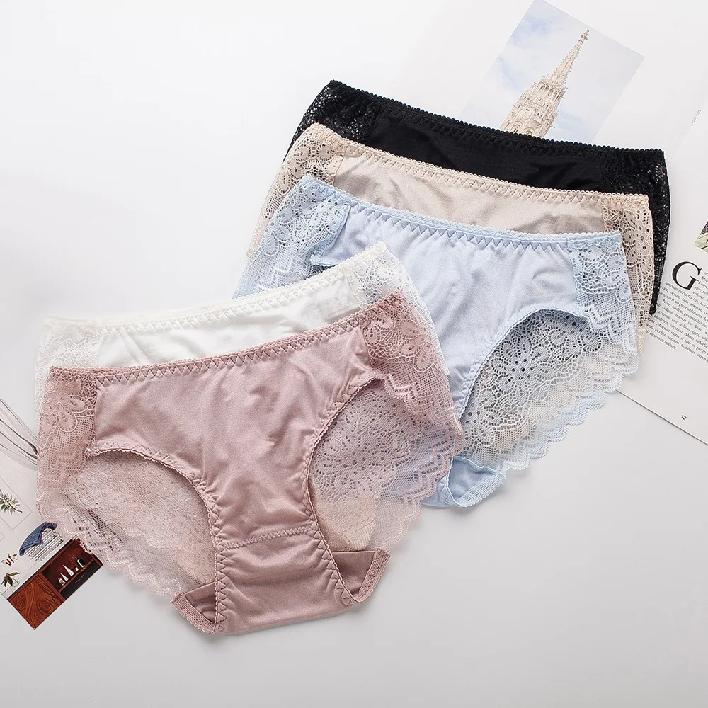 lace sexy lingeries silk panties for women