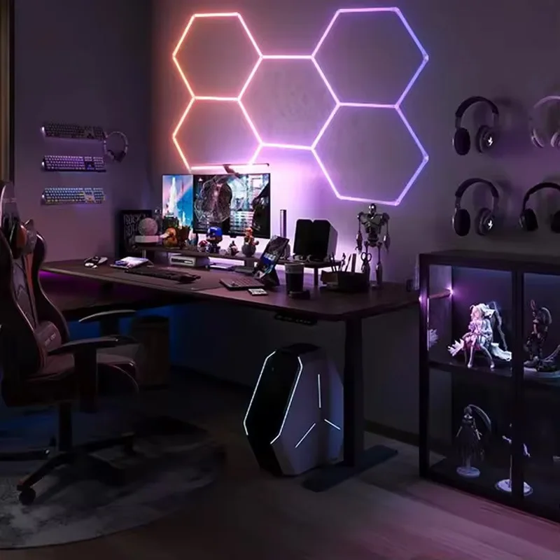 product new honeycomb aluminum wide voltage rgb led garage car beauty workstation light bar colorful atmosphere light-6
