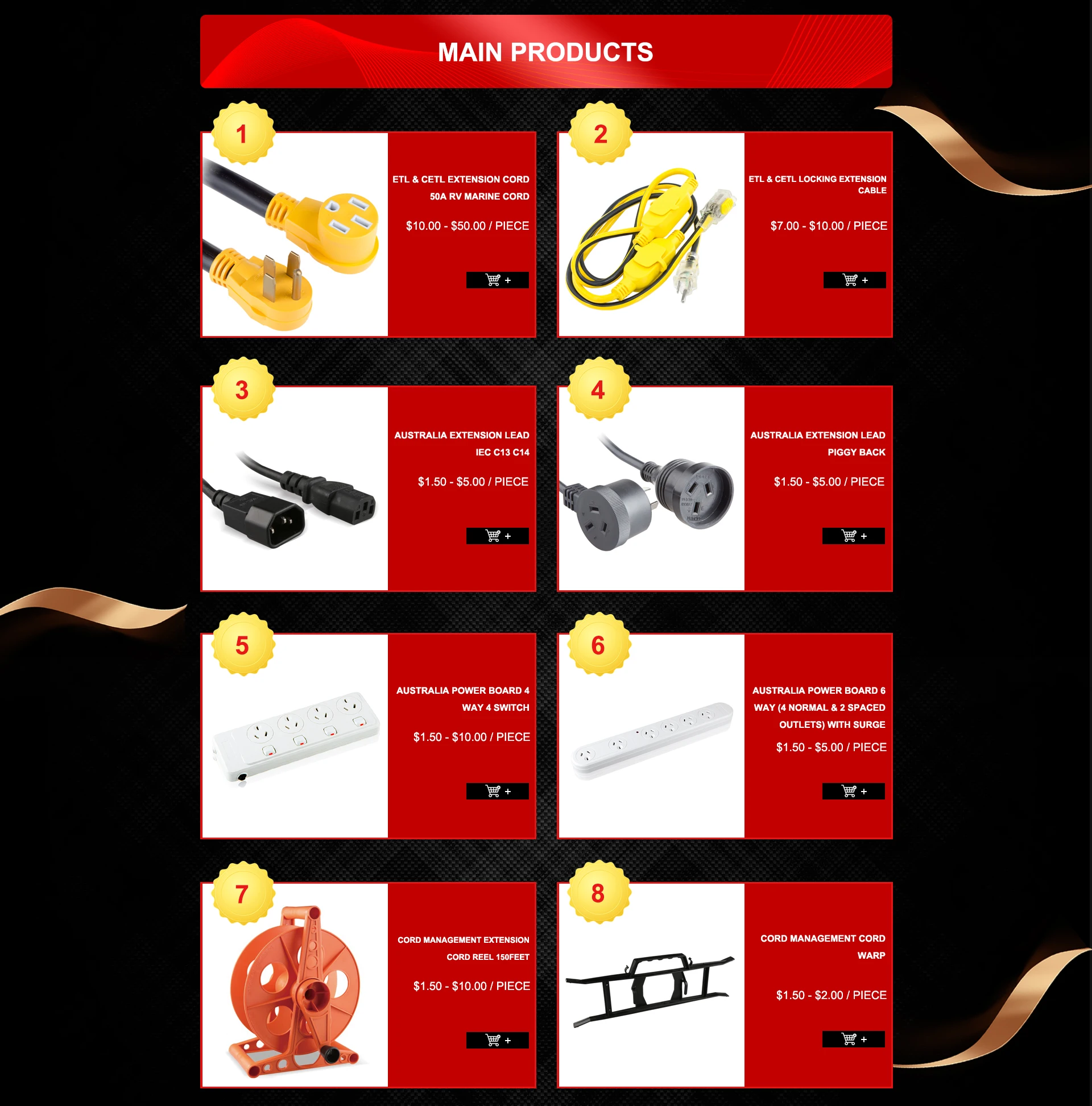 Ningbo United Cable Co., Ltd. Extension cord, Adaptor