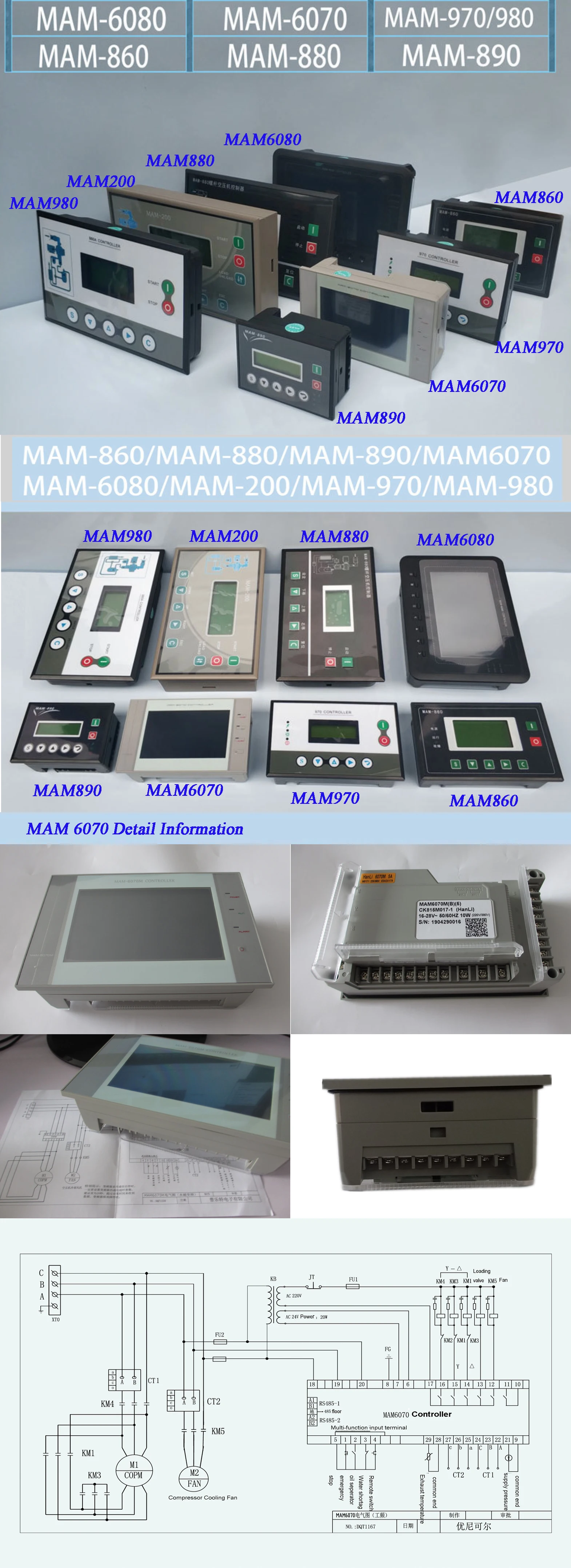 Air Compressor Spare Part Mam 6080 Screw Compressor Controller - Buy ...