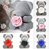 Wholesale Rose Bear Lovely Teddy Bear With A Preserved Rose Flower Eternal Rose Bear With Gift Box For Decoration Gift