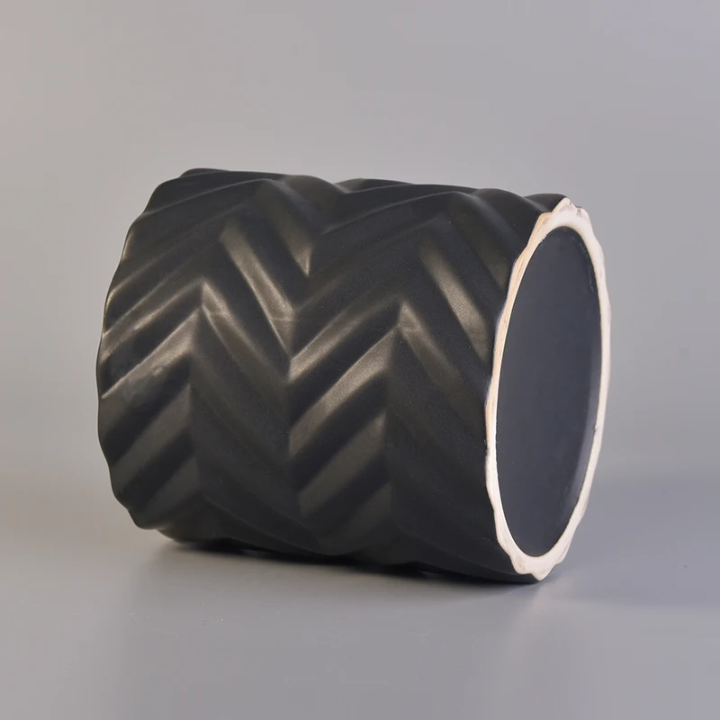 Geo cut cylinder plating ceramic votive candle container customized candle vessel wedding centerpieces supplier