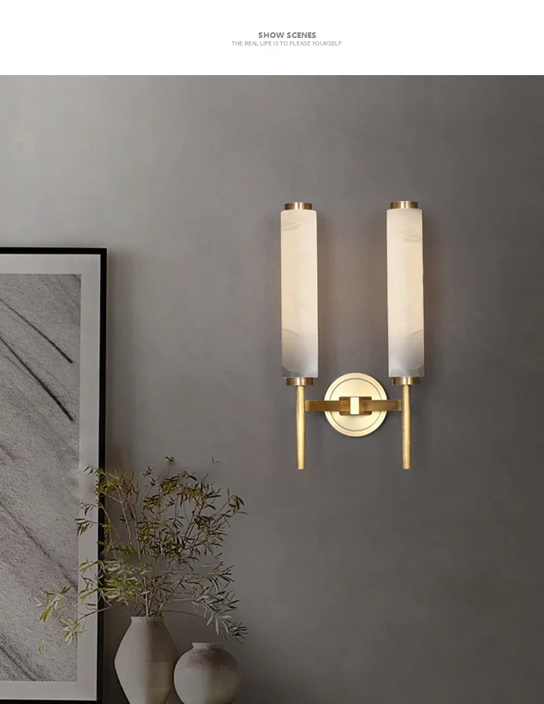 product source factory cross border best selling modern natural marble led wall lamp warm white high cri 80 for living room dimmable-12