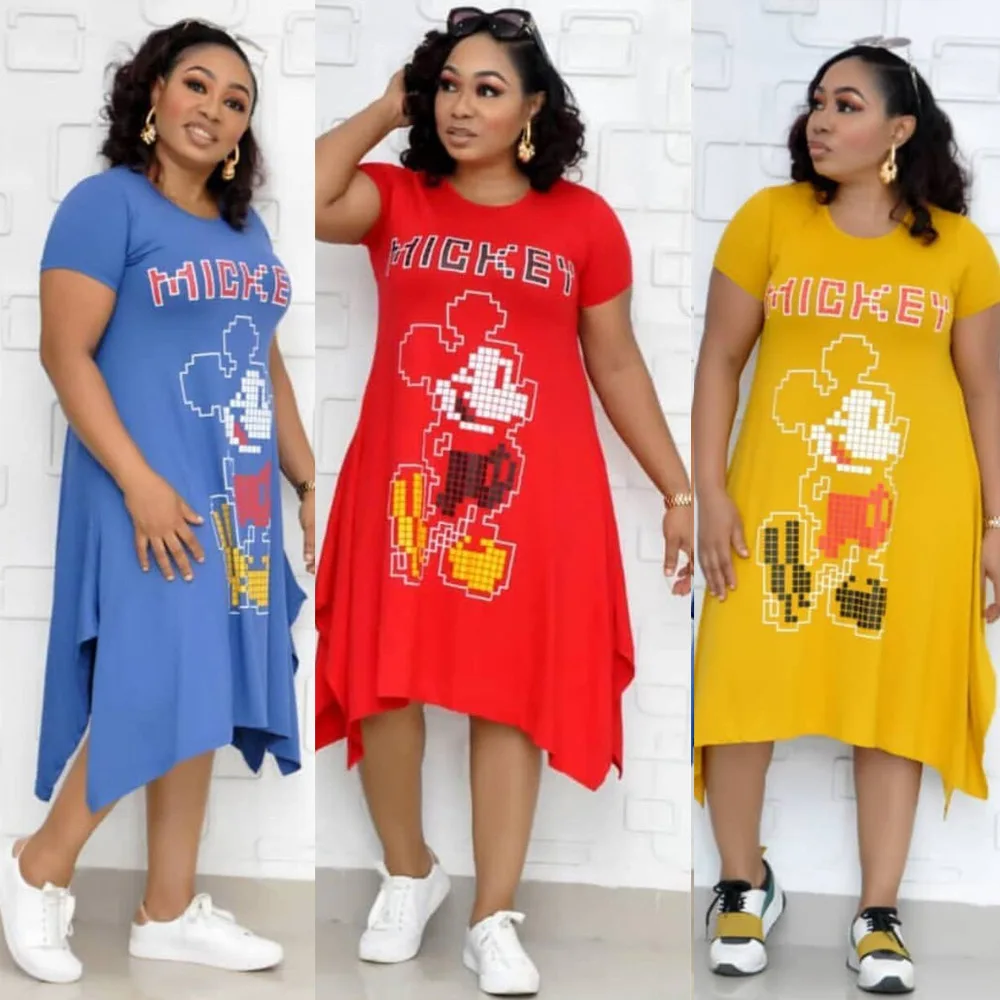 Y008 2020 Latest Casual Plus Size Fat Mom Dresses Red African Women New Cartoon Loose Dresses Buy Super Plus Size Prom Dresses Cartoon Printed Dresses Cartoon Characters Fancy Dress Product On Alibaba Com