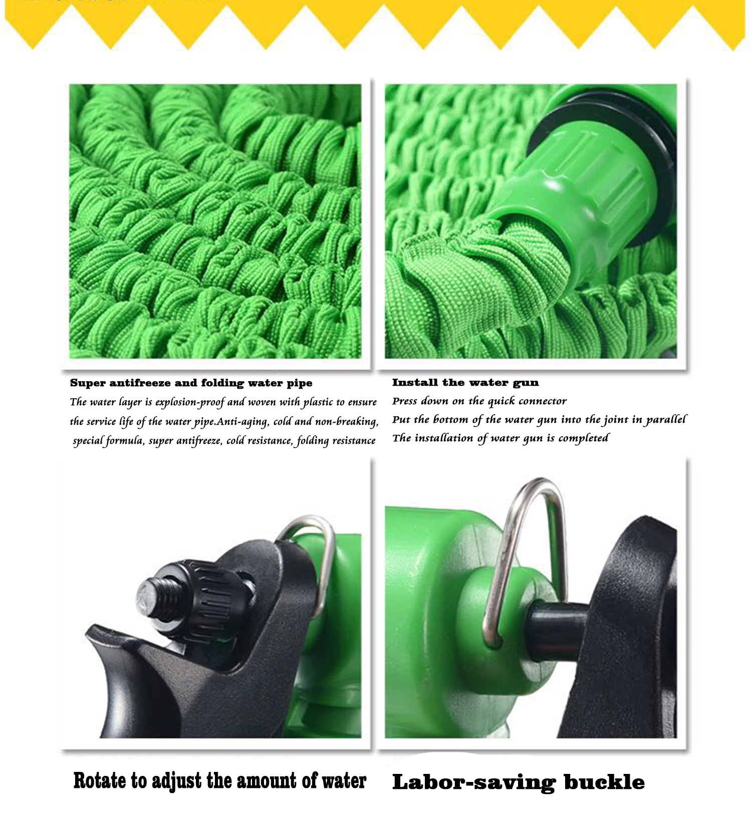 Expandable Magic Flexible Garden hose Water Hose 25 50 75 100 150 FT with Spray Nozzle 7 function gun