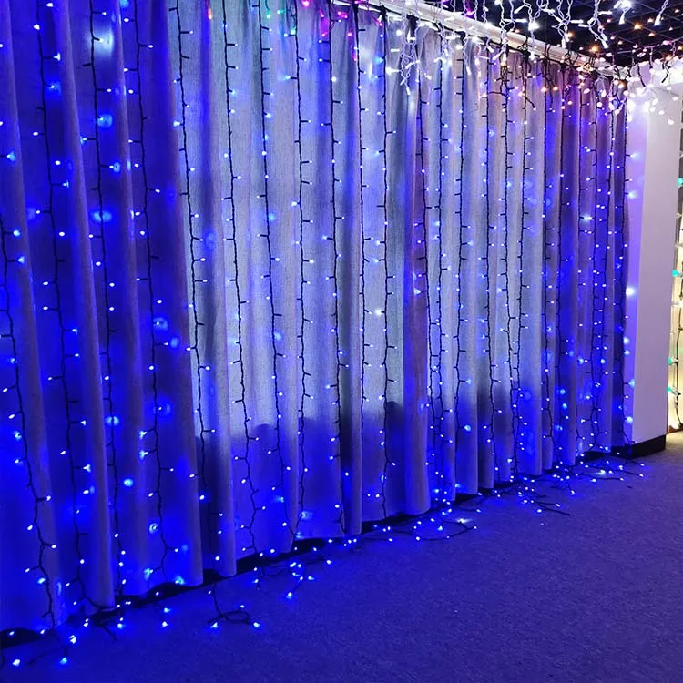 Durable using low price connectable led curtain light blue string for room