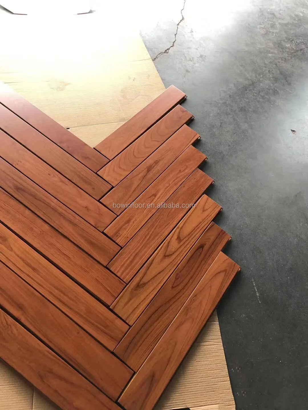 Chinese Teak Solid Wood Herringbone Parquet Floor Buy Teak