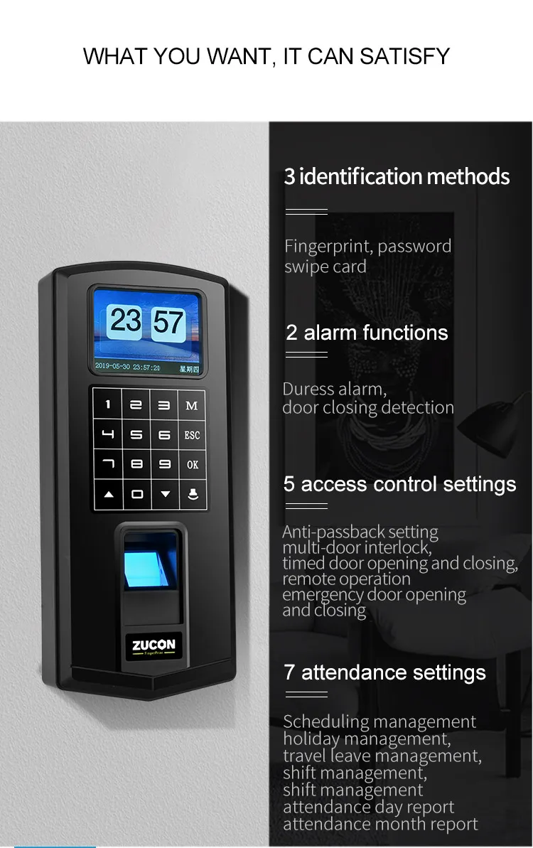 OEM digital biometric time attendance scanner smart locks for home office flat access control device