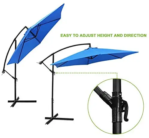 10 Ft Offset Cantilever Patio Umbrella Outdoor Market Hanging Umbrellas ...