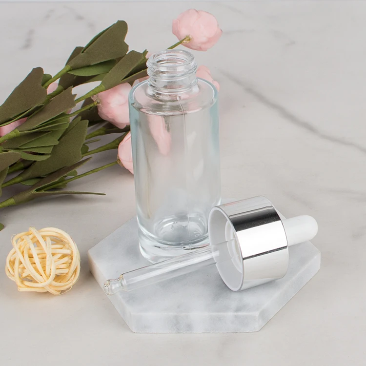 30ml dropper glass cosmetic bottles makeup packaging empty serum container support custom details