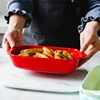 Candy color rectangle ceramic deep loaf baking pans for microwave
