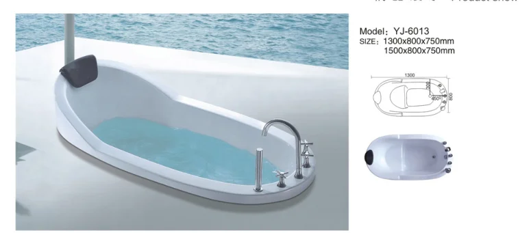 YJ6012 Underground Type 150cm Bath Tub Whirlpool Massage Acrylic Bathtub