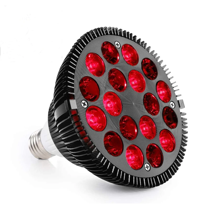 Factory wholesale 54w pulsed red light therapy bulb 660nm 850nm with remote control led therapy lamp Red LED Light