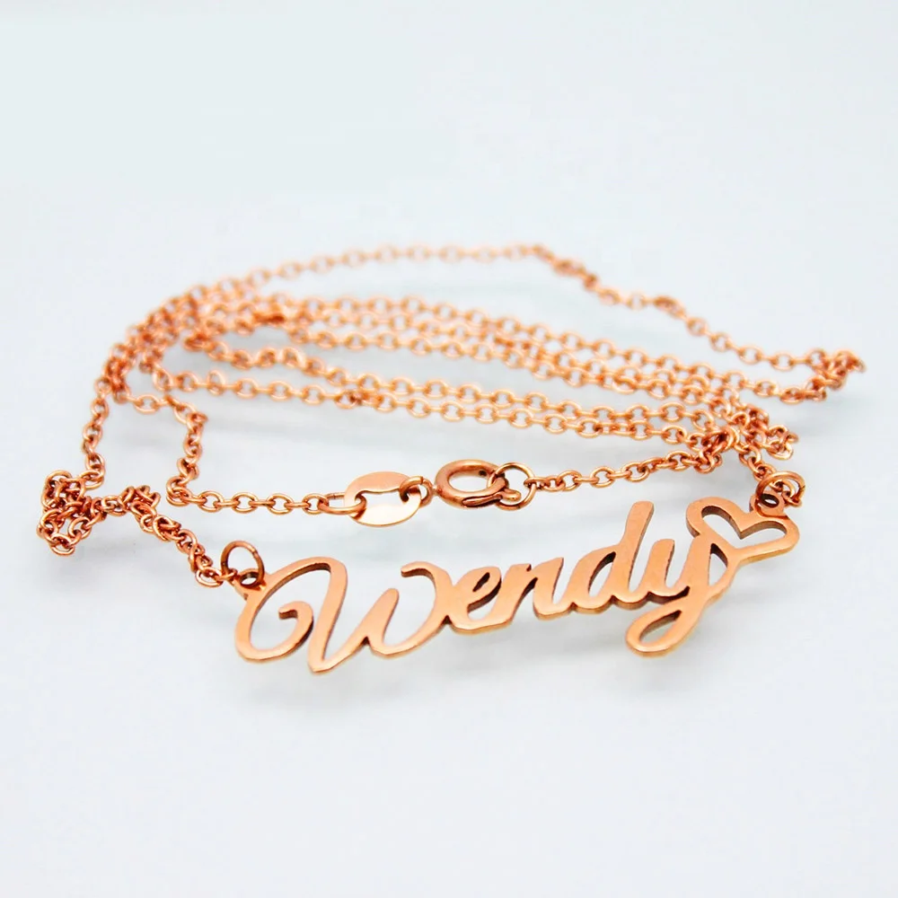 Stainless Steel Jewelry Pendant Women Personalized Diy Cheap Custom Name Design Rose Gold Plating Love Wendy Necklace Buy Wendy Name Necklace Rose Gold Name Necklaces Custom Name Necklace Product On Alibaba Com