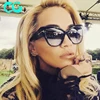 Fashion Women Cat Eye Vintage Gradient Sunglasses Design Sun Glasses Street Snap