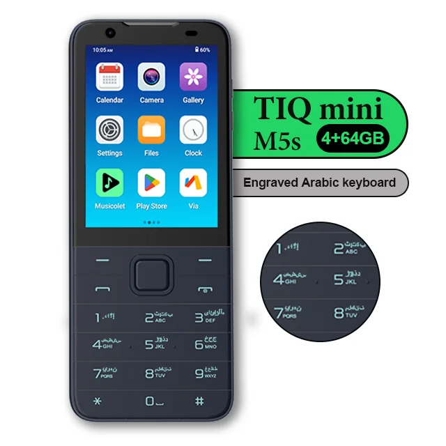 TIQ mini m5s 背面カメラ付 携帯電話　ガラホ TIQ Mini M5s Black Smartphone, 4GB+64GB, Android 13, 2.8