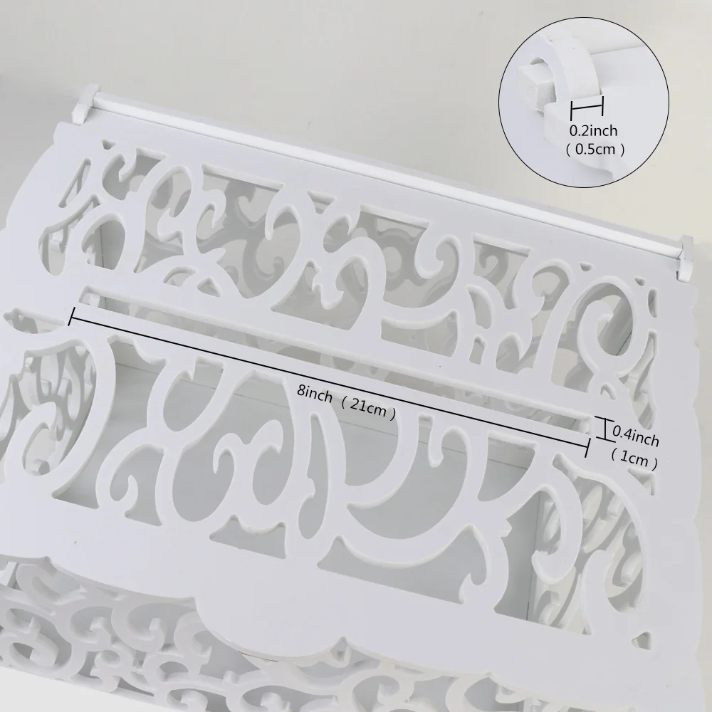 Ourwarm Wedding Supplies White Diy Wooden Envelope Gift Card Box With