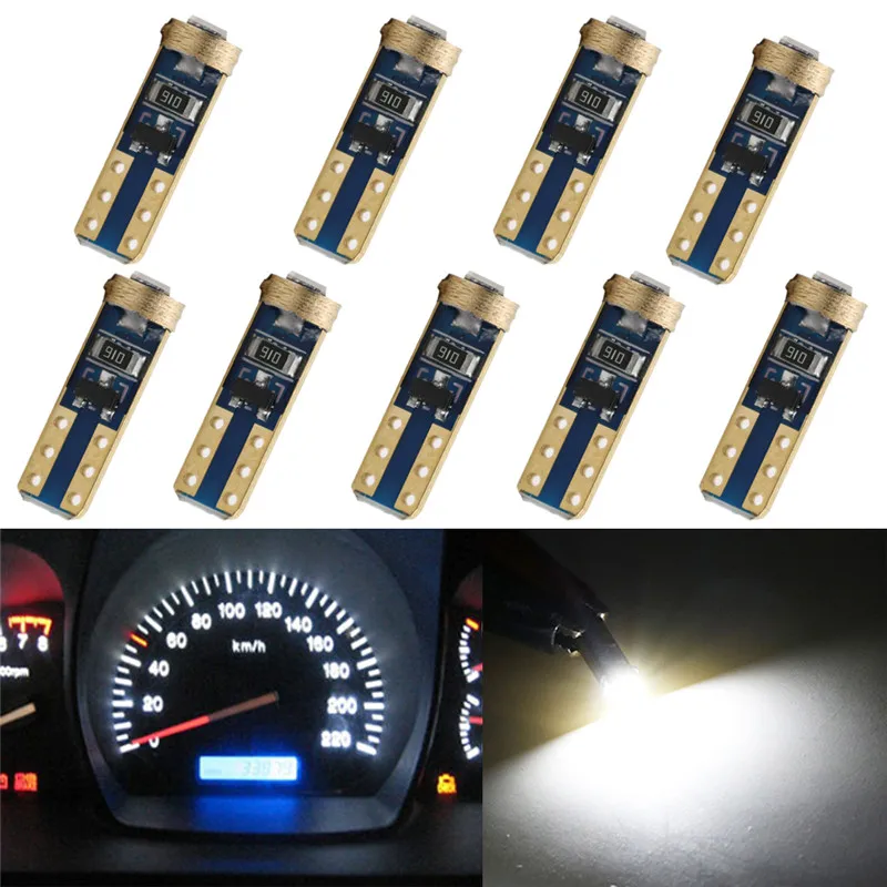 T5 Socket 1 Smd 3030 Car Led Bulbs Canbus Error Free T5 W3w W1.2w Led ...