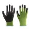 Gardening Planting Grass Repair Safety Work 13Gauge Micro Elastic Dry Cool Nylon Dipped Foam Nitrile Bamboo Fiber Gloves