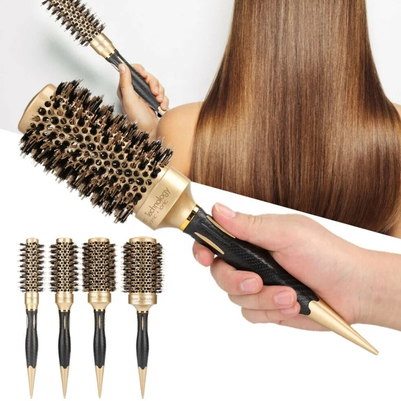 Professional Salon Nano Technology Ceramic Round Ionic Hair Brush
