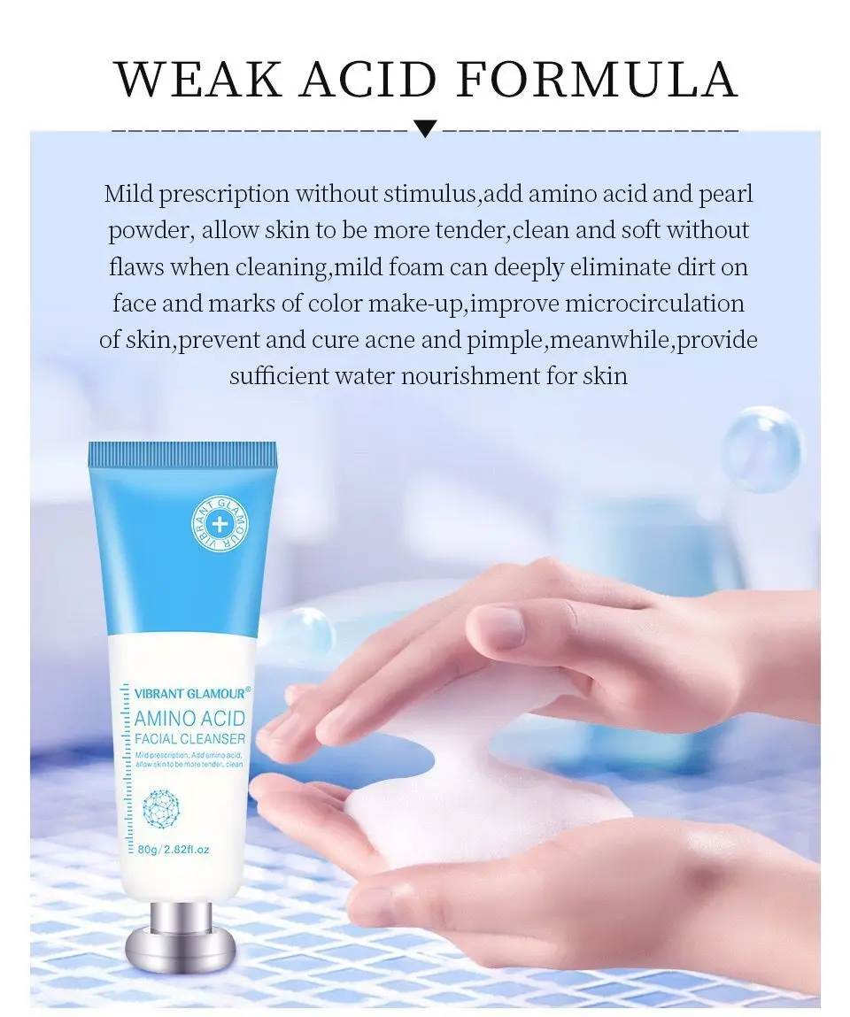Vibrant Glamour Amino Acid Facial Cleanser Deep Cleansing Exfoliating