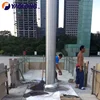 stainless steel satin brush round conic automatic raise flagpole