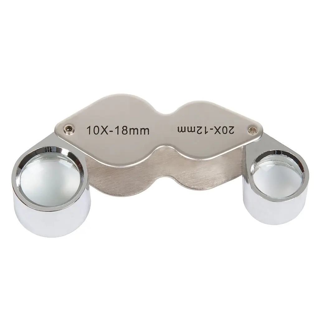 10x and 20x Dual Jewelers Eye Loupe Magnifier with Case,Floding Magnifying Glass