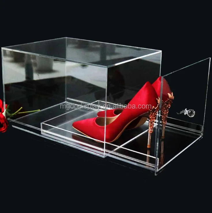 Big Size Clear Acrylic Sneaker Shoe Display Case with Drawer