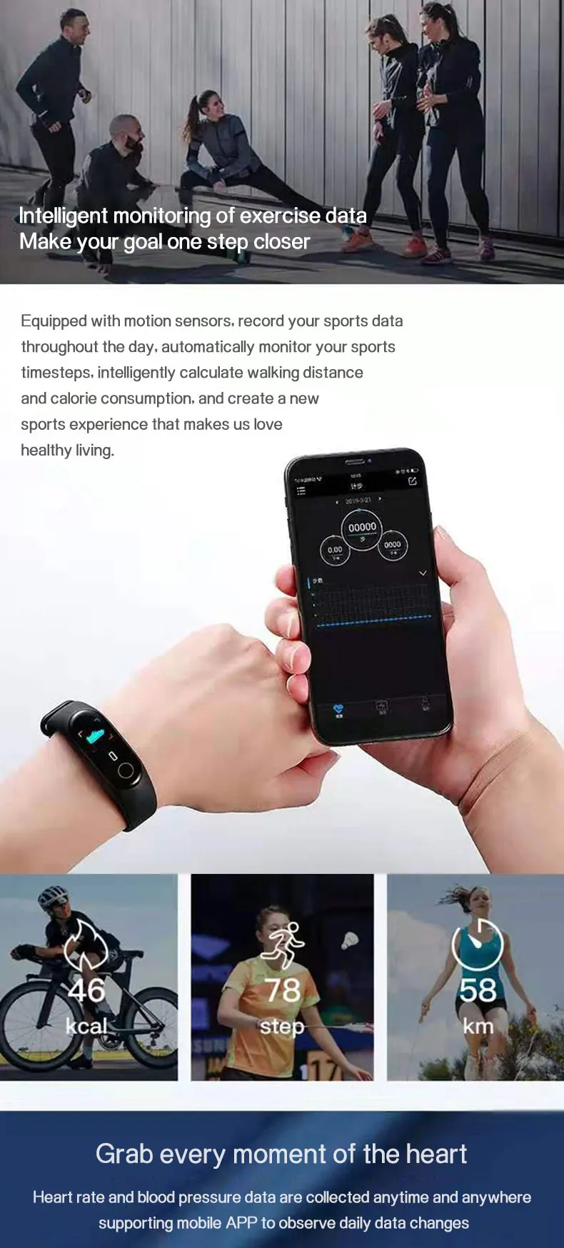 New Electronic Product Android M3 Smart Watch Factory 2020 Popular Mens Women Sports Bracelets Wrist Watch Fitness Smart Band