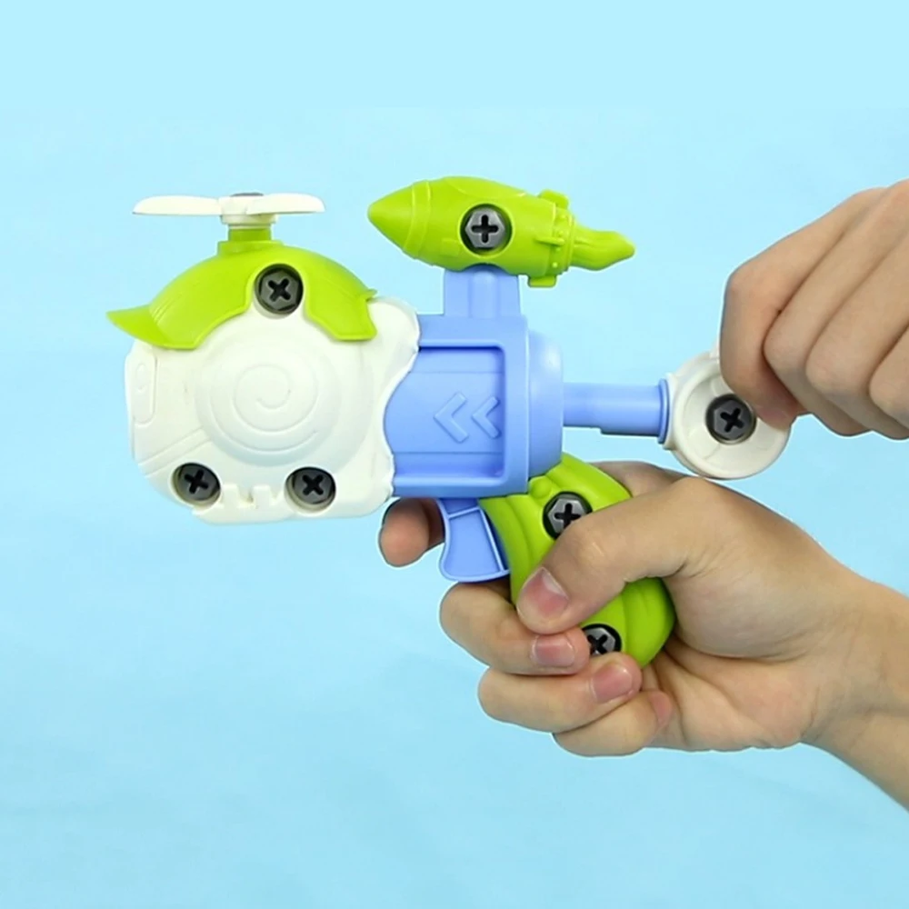 New Arrivals Montessori Diy Blocks Disassembly Gun Toy For Improve Kid