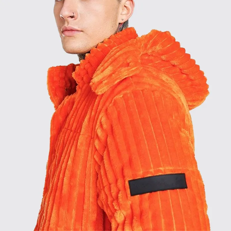 Oem Custom Label Corduroy Hooded 