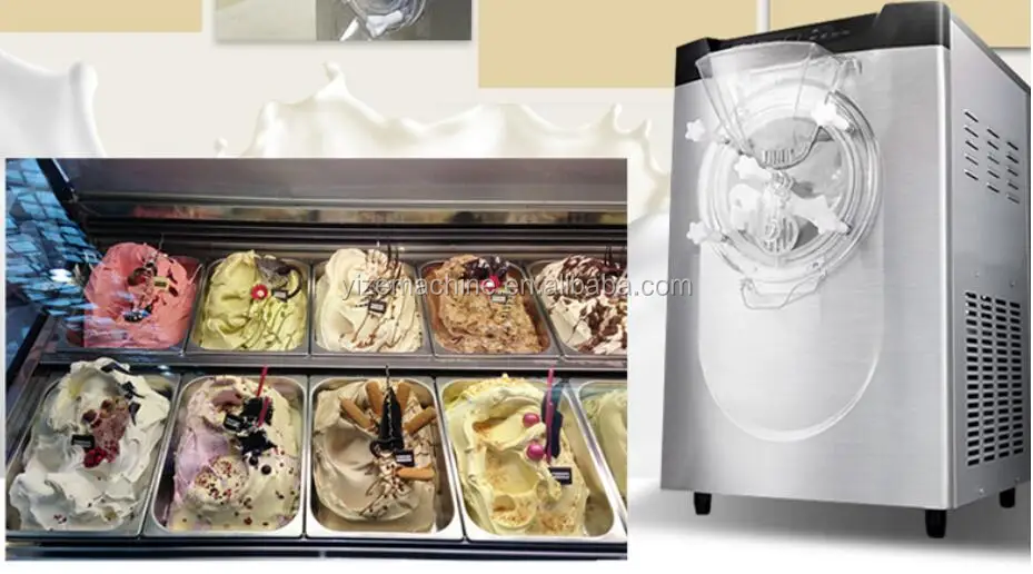 Commercial Gelato Hard Ice Cream Making Machine Italien Three 3 Flavor