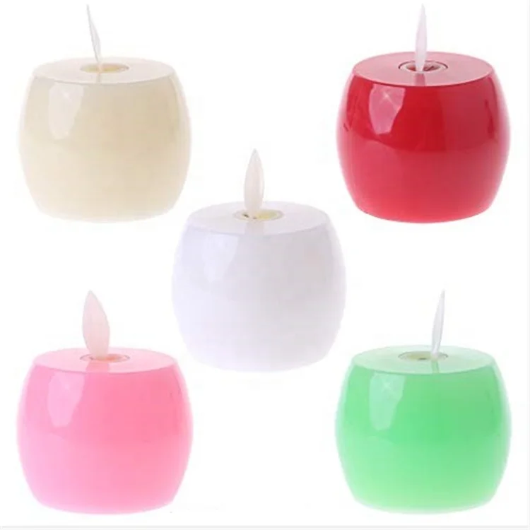 Chinese Supplier Wholesale LED Candle Light Apple Shaped Electronic Flameless Candles Tea Lights