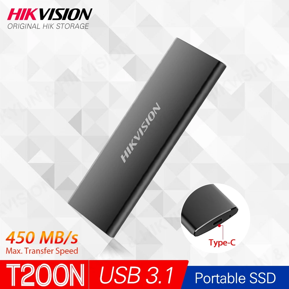 
Hikvision HikStorage Portable SSD T200N 128GB 256GB 512GB 1TB USB3.1 Type-C Solid State Disk replace hdd 