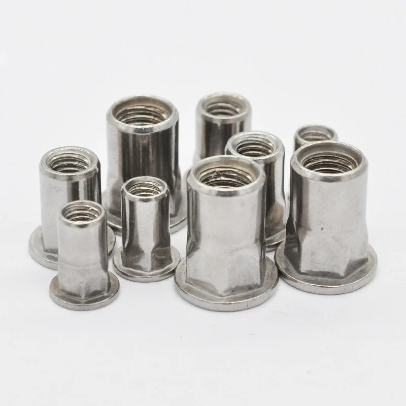 M4 M5 M6 M8 M10 Stainless Steel Flat Head Half Hex Body Open End Blind Rivet Nut Buy M6 Hex