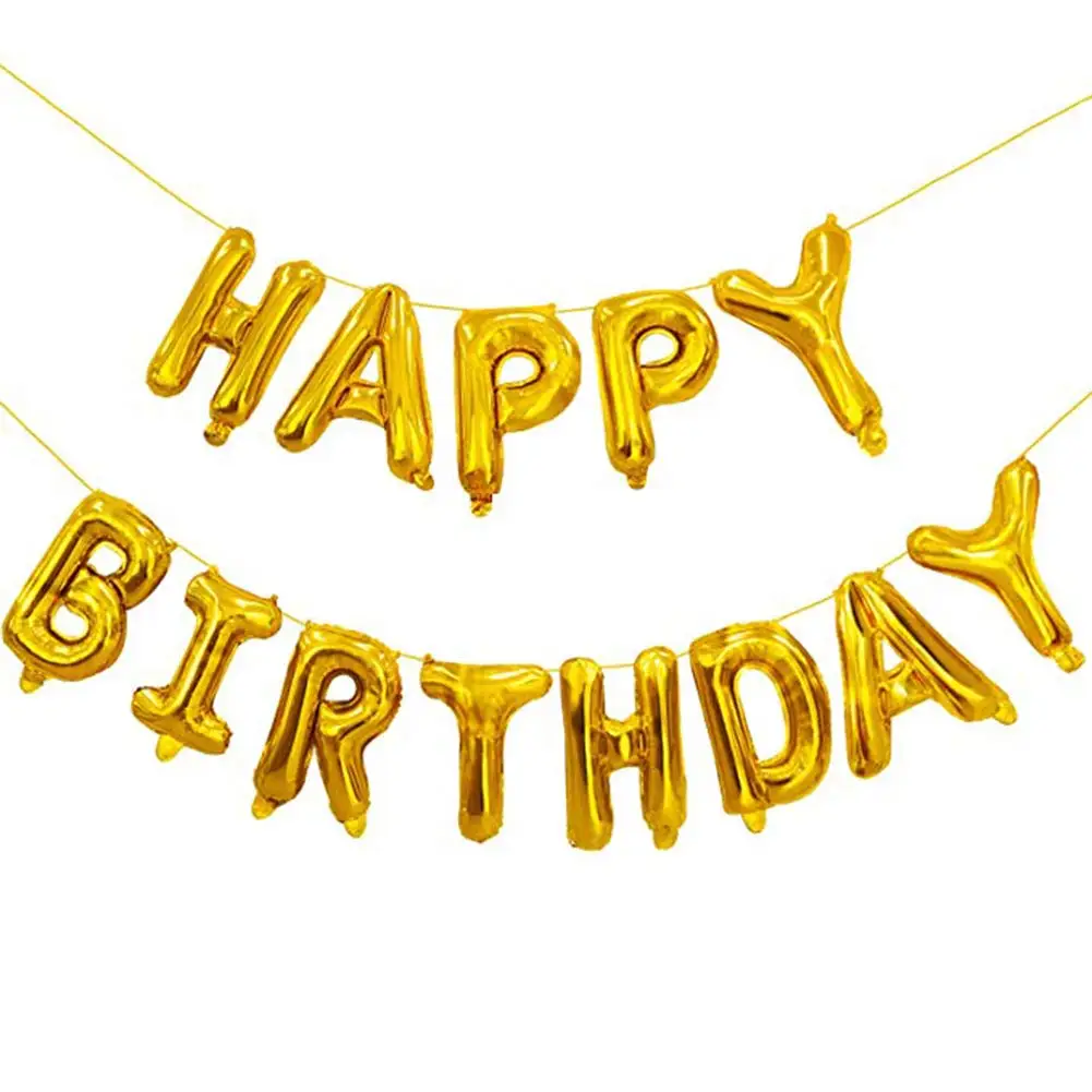 Happy Birthday Balloons Set Letter Foil Balloons And Latex Balloons For ...