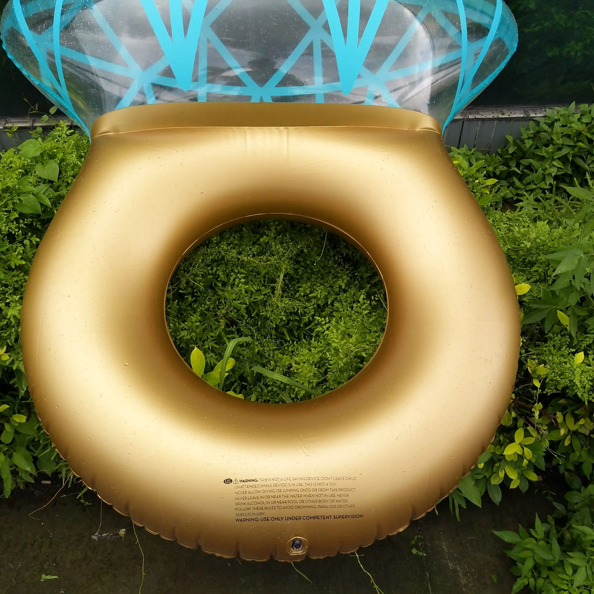 Swimming Pool Inflatable Bling Ring Pool Float Diamond Shape Inflatable